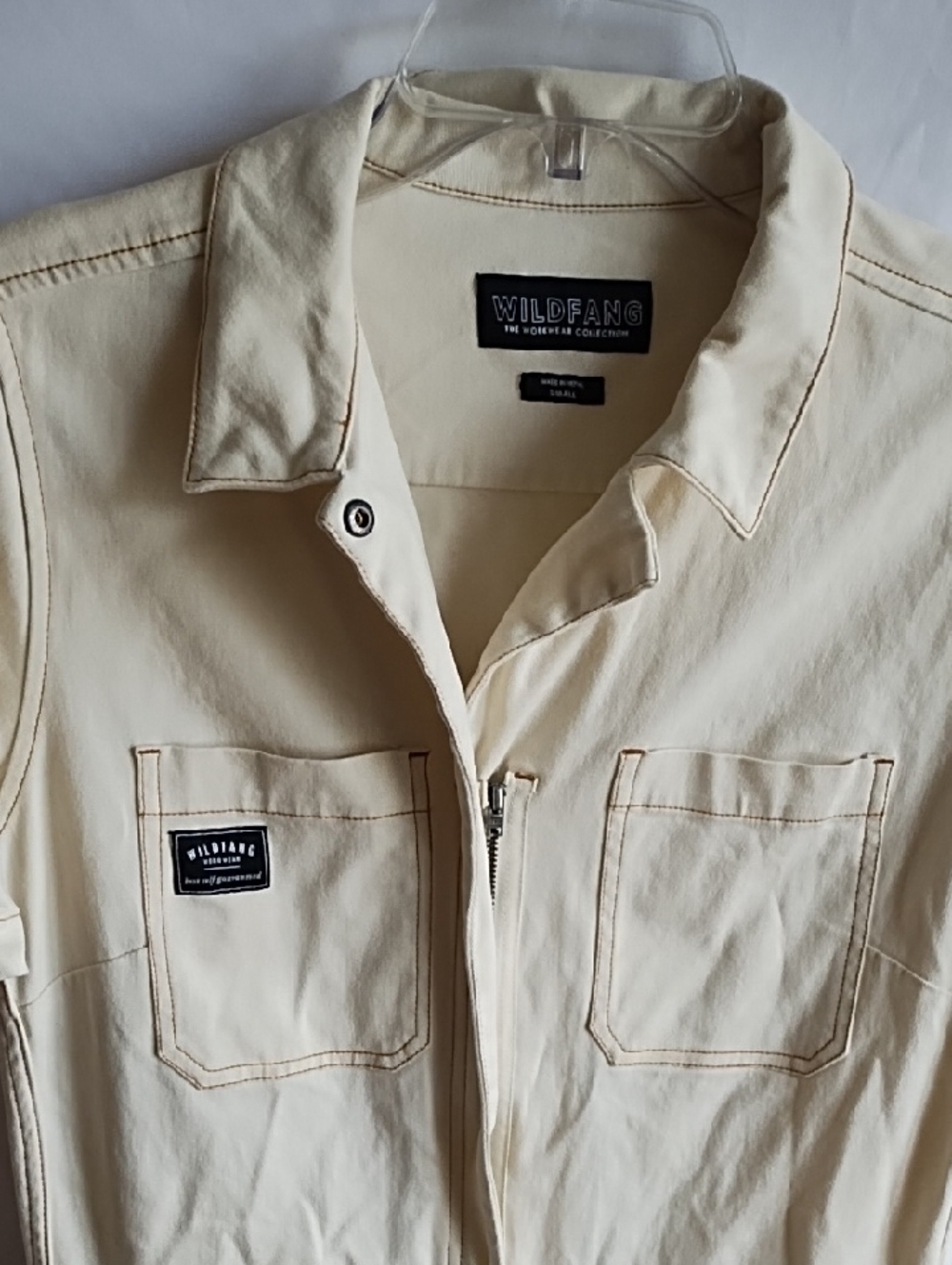 wild fang Cream Short-Sleeve Utility Jumpsuit Romper - Picture 5 of 7